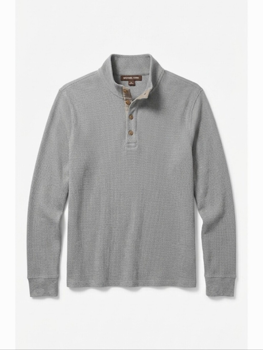 Michael Kors men's pullover gray waffle shirt size L